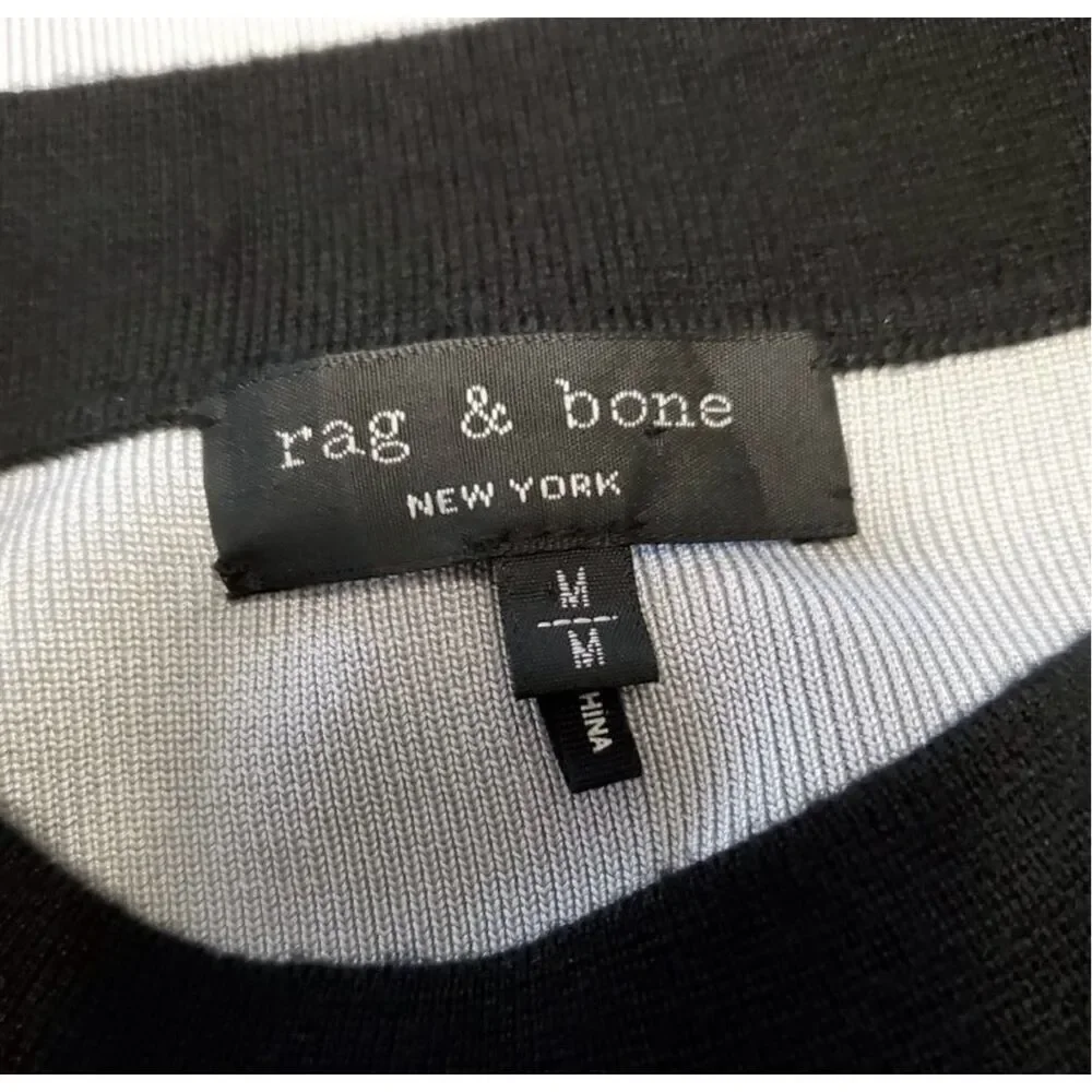 Rag & Bone Cecilee Merino Wool Dress gray black size medium excellent condition